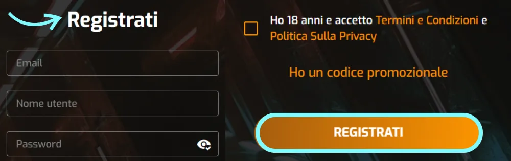 Creare un account